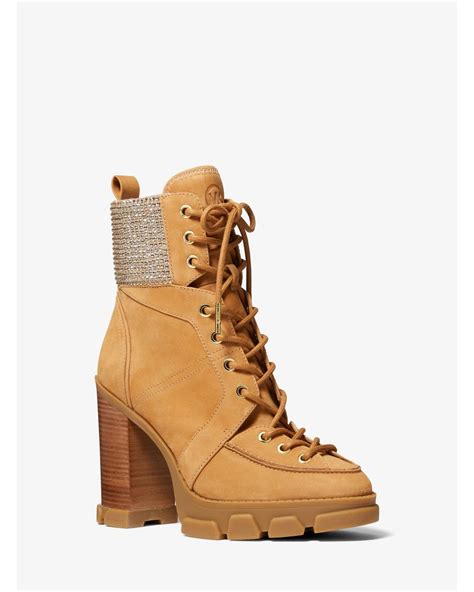 michael kors tan open toe lace up|michael kors leather platform boots.